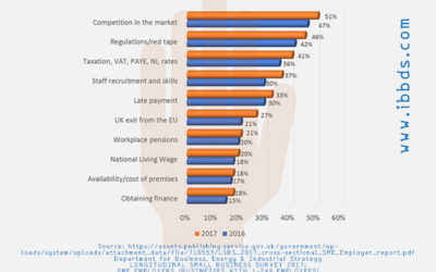 UK SME employers citing each major obstacle to the success of the business, Infographic by ibbds